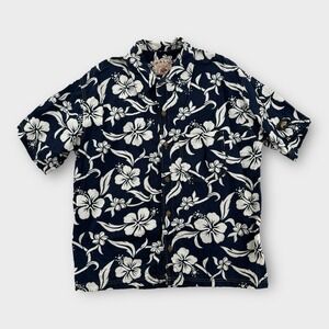 Vintage NALU Hawaiian Shirt Mens Large Bullhead Hawaii Extra Large Embroidered